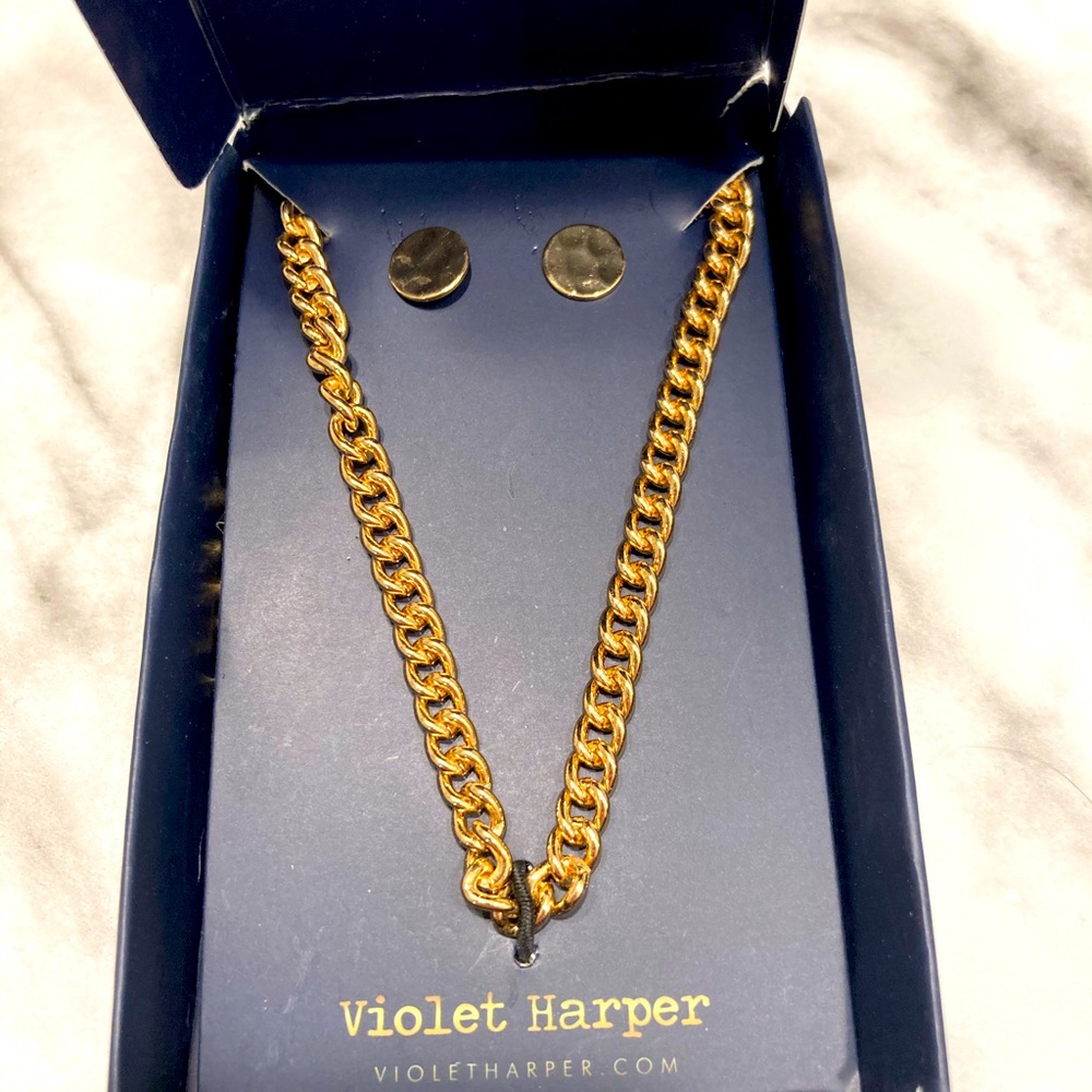 NWT Violet Harper Elana Link Necklace & Earrings